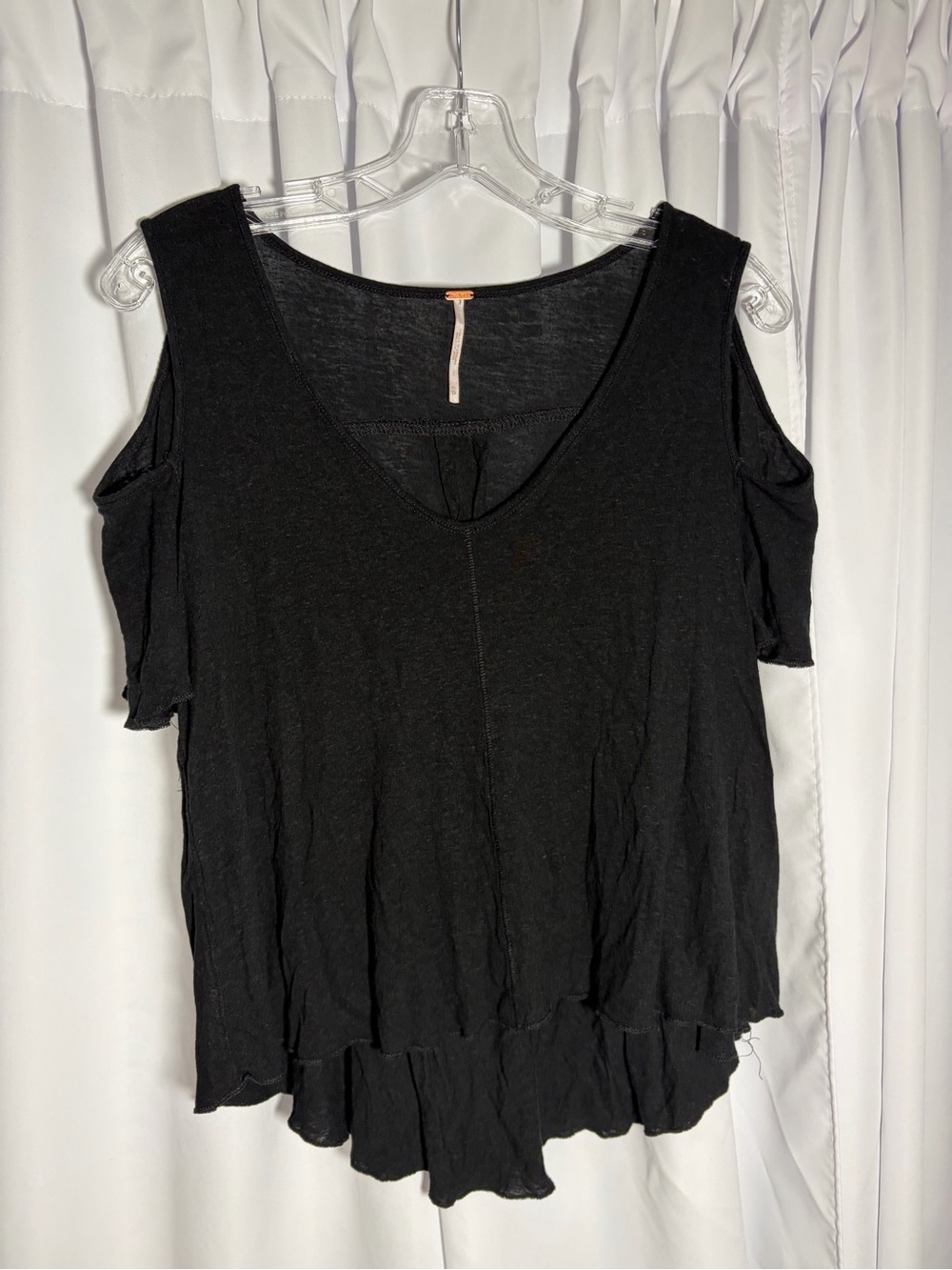 FREE PEOPLE Black Cold Shoulder Top size XS